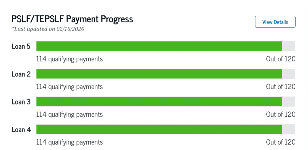 Screenshot of PSFL payment progress